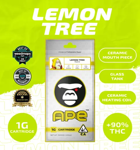 Ape 1G Vape - Lemon Tree — Sauce Carts (H) vape cartridge