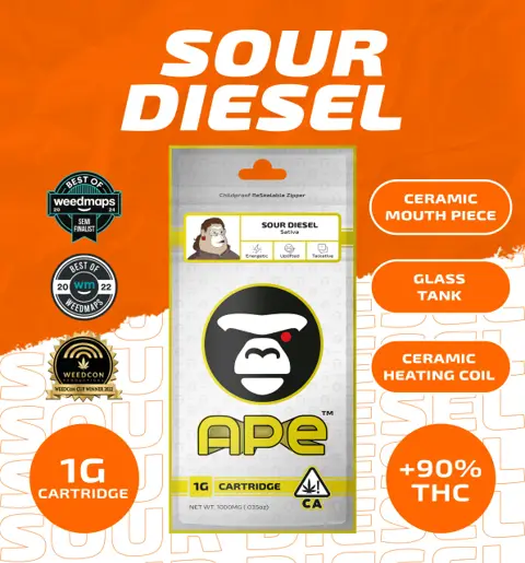 Ape 1G Vape - Sour Diesel (S) vape cartridge