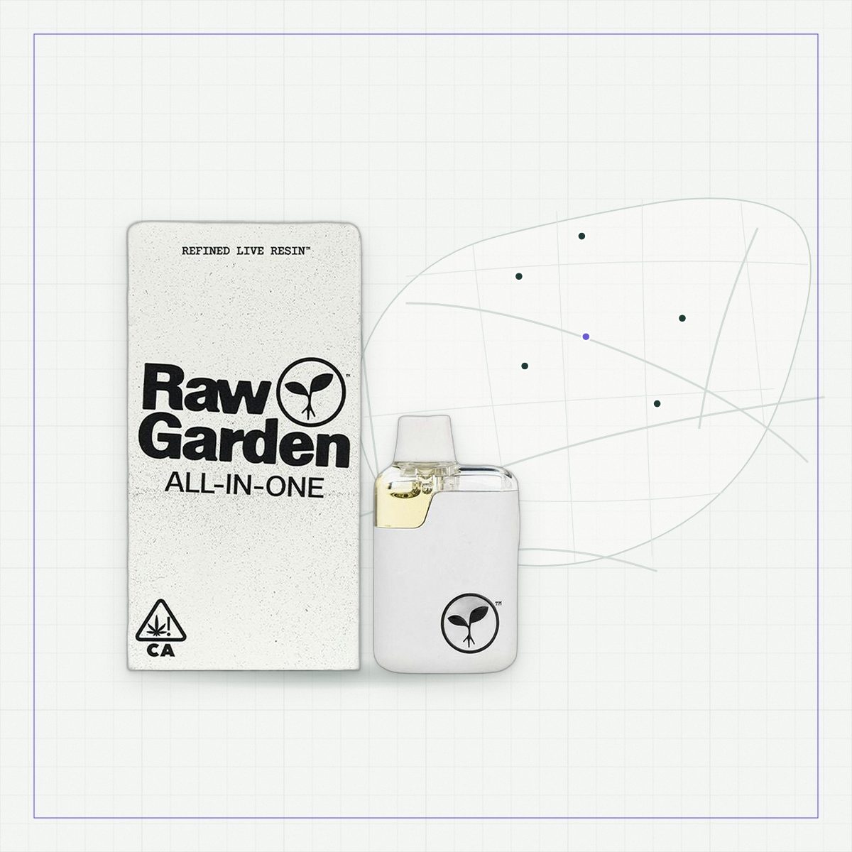 Raw Garden God's Breath 1g all-in-one vape beside the Irvine village plan